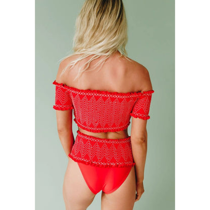 TD Azalea Floral off the Shoulder Bikini Custom Logo Digital Printing Plus Size Bandeau Bra & Cheeky Bottom XL Jammie Style